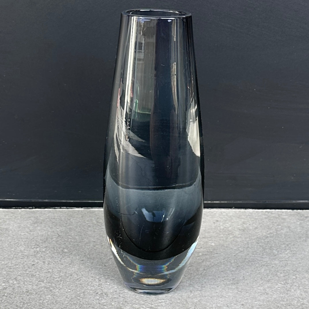 Vase en verre gris vintage scandinave