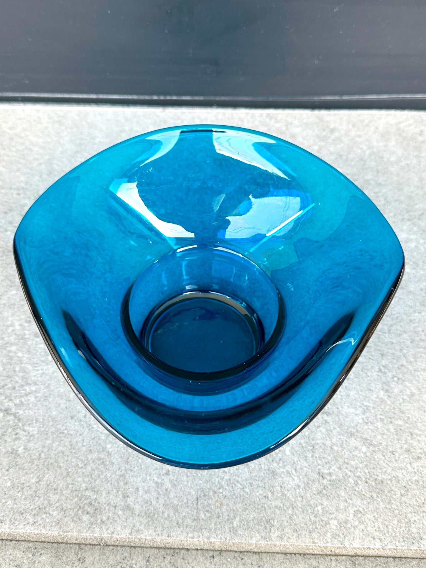 Bol Vintage en Verre Bleu - Vide poche - Style Rétro