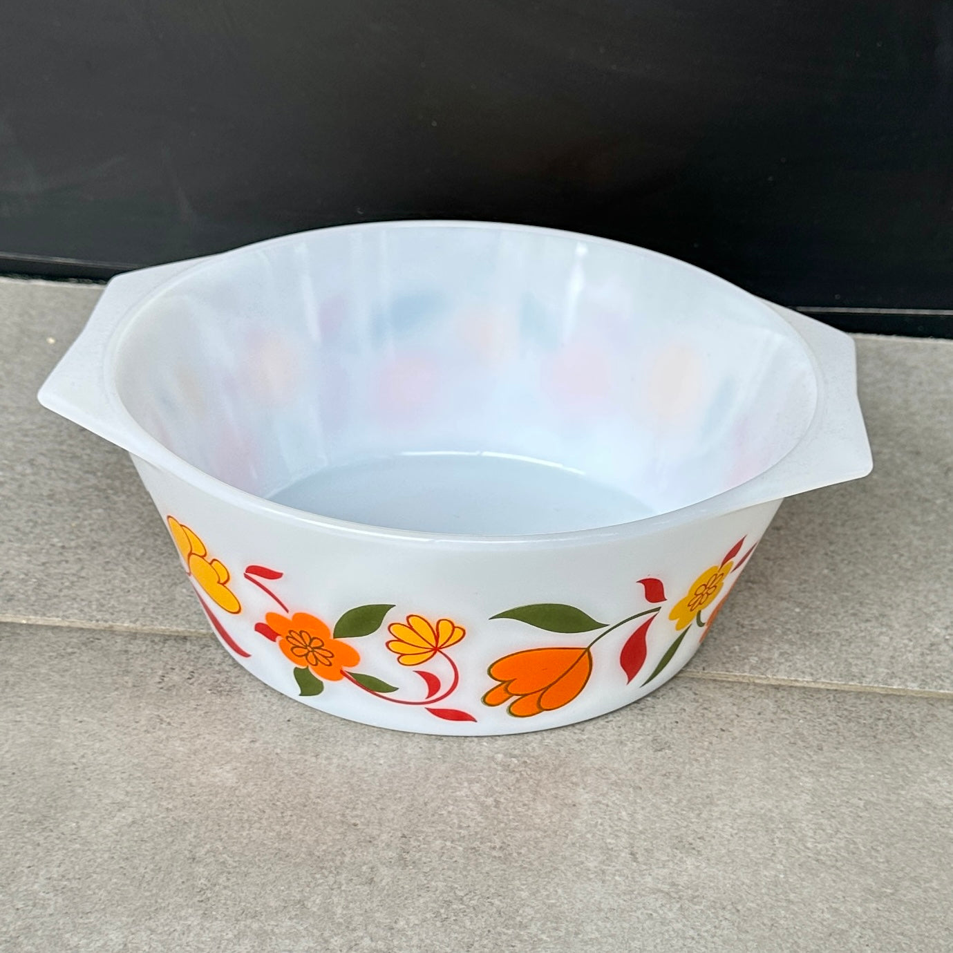 "Cocotte" Arcopal Vintage - Motif Fleur Orange -🌼