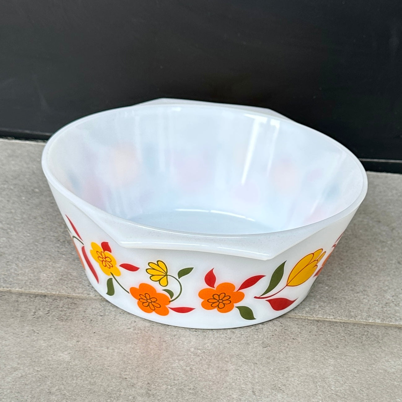 "Cocotte" Arcopal Vintage - Motif Fleur Orange -🌼