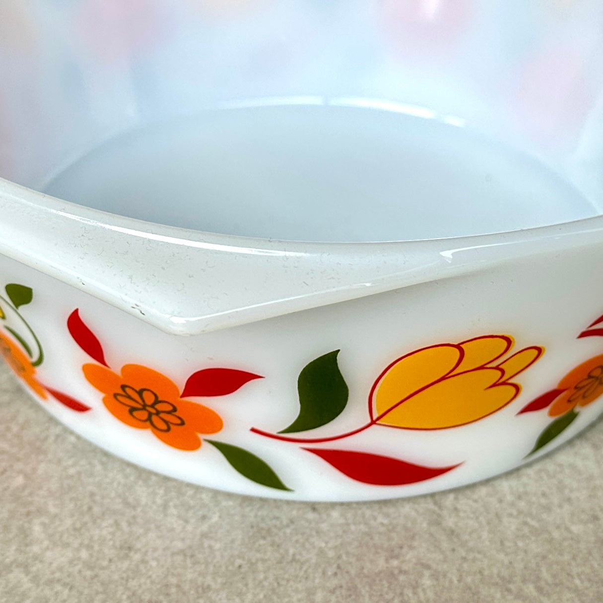 "Cocotte" Arcopal Vintage - Motif Fleur Orange -🌼