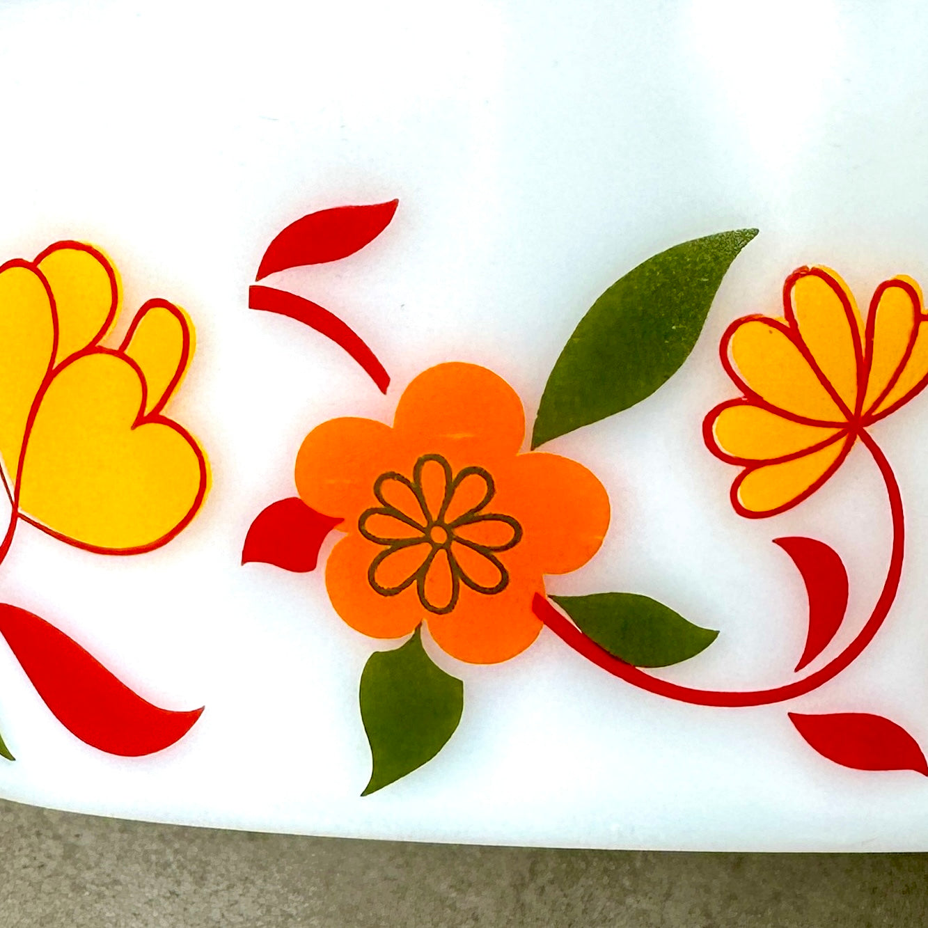 "Cocotte" Arcopal Vintage - Motif Fleur Orange -🌼