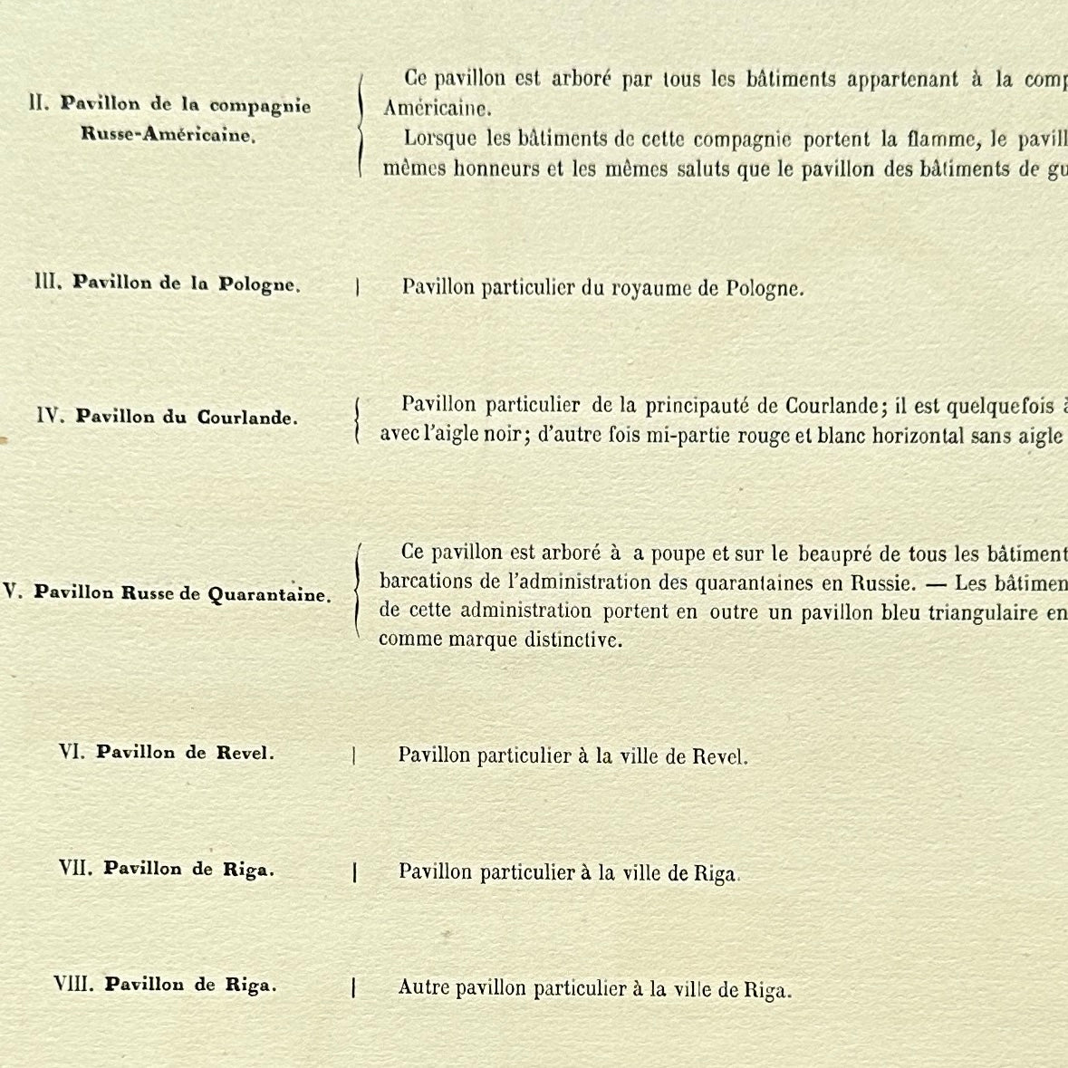 Chromolithographie - encadrée - Fanions et drapeaux de la Marine Russe du 19ème siècle