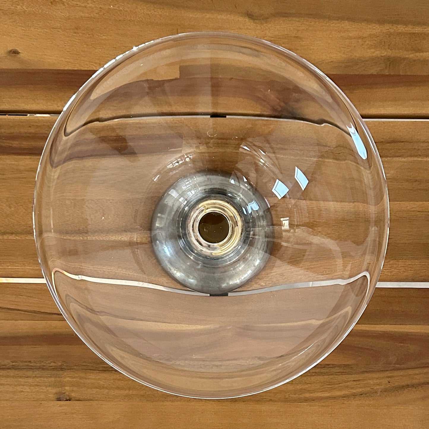 Coupe en verre LANCEL sur pied en métal argenté - Signée