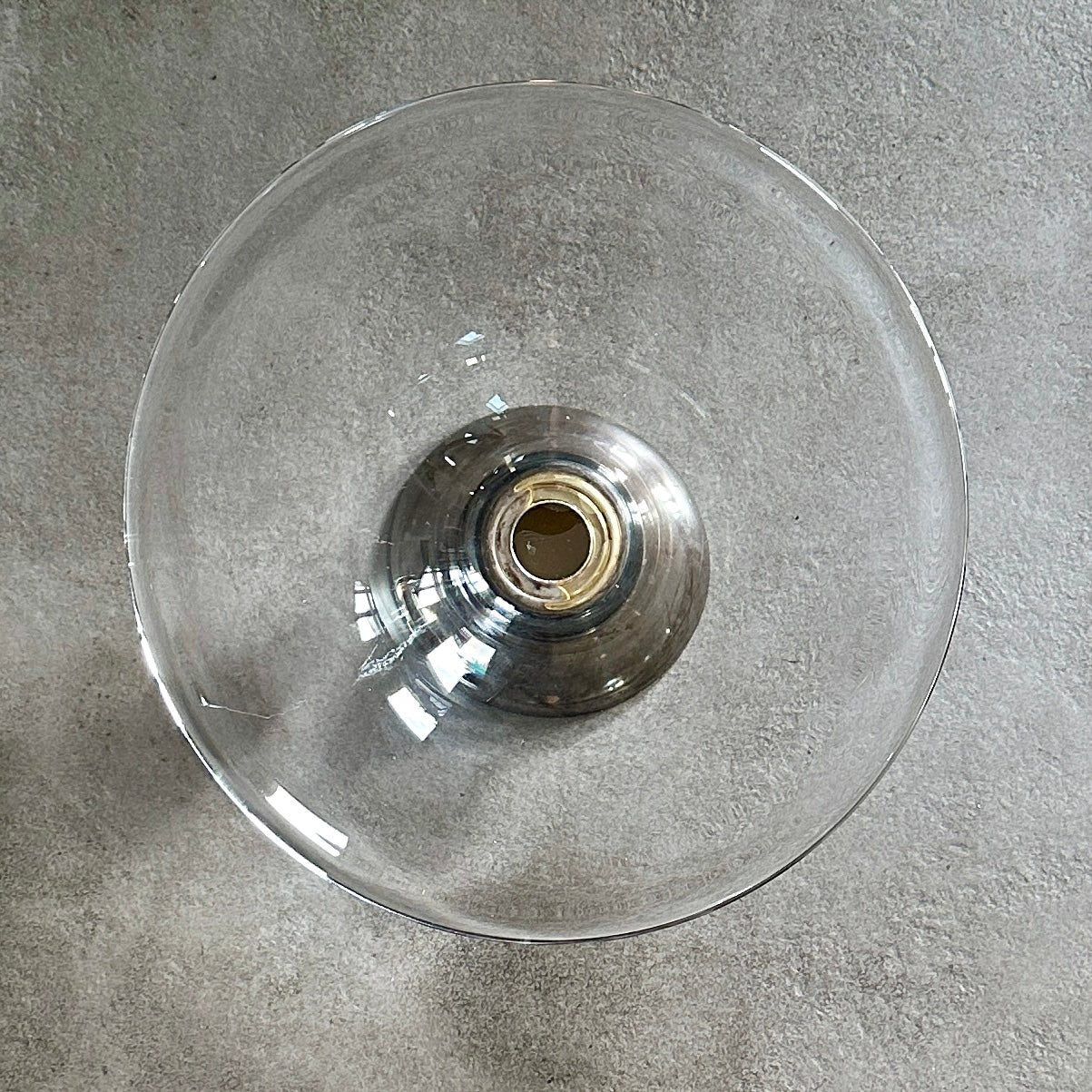 Coupe en verre LANCEL sur pied en métal argenté - Signée