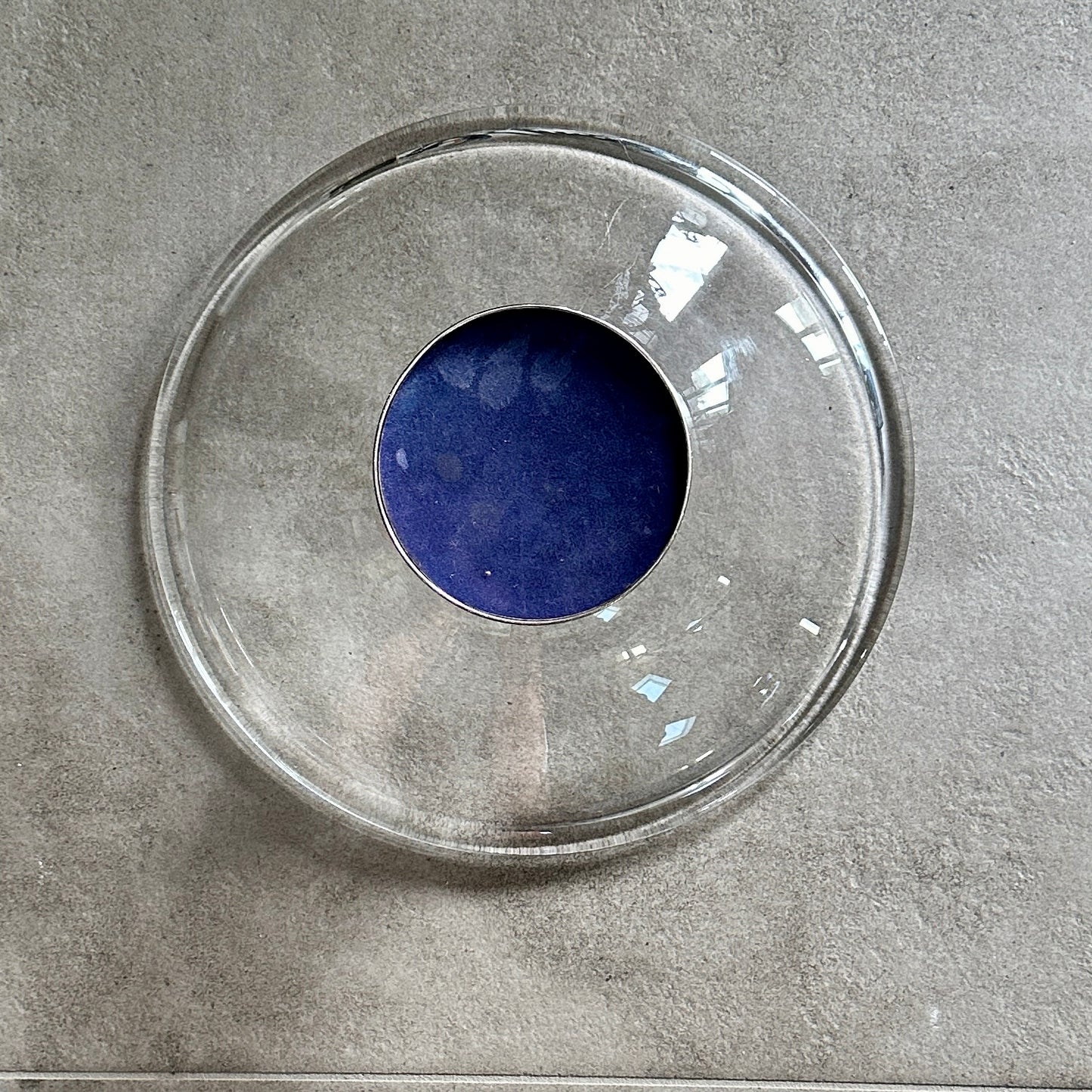 Coupe en verre LANCEL sur pied en métal argenté - Signée