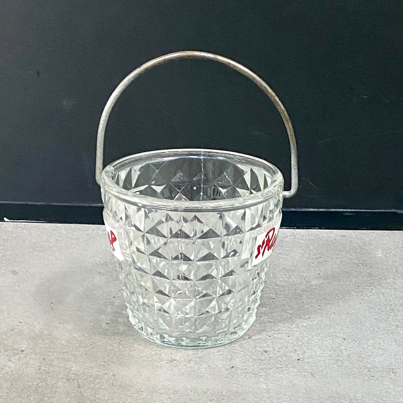Seau à glaçons Vintage - St Raphaël apéritif - En verre - petit modèle