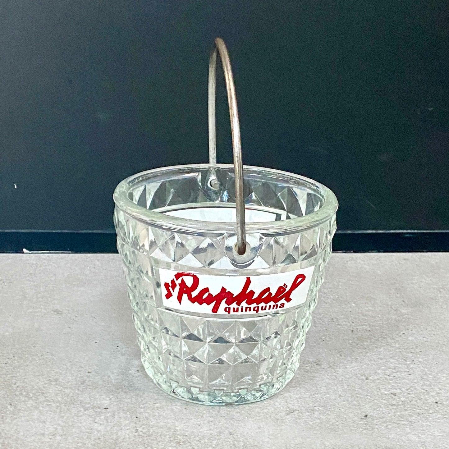 Seau à glaçons Vintage - St Raphaël apéritif - En verre - petit modèle