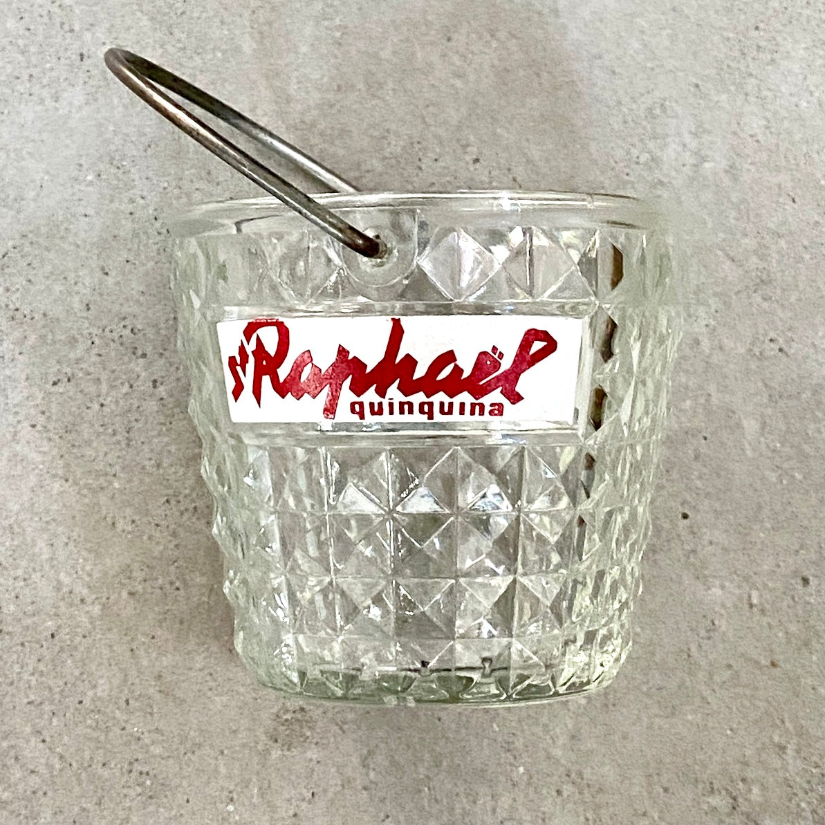 Seau à glaçons Vintage - St Raphaël apéritif - En verre - petit modèle