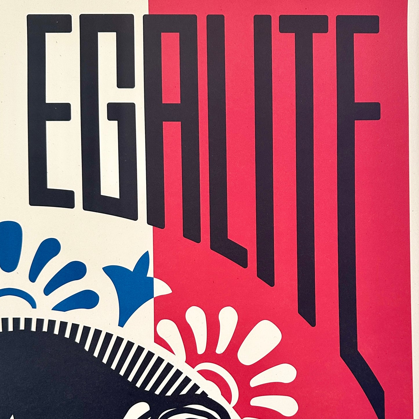 Lithographie Originale Obey Giant - signée 2023 - Liberté, Égalité, Fraternité