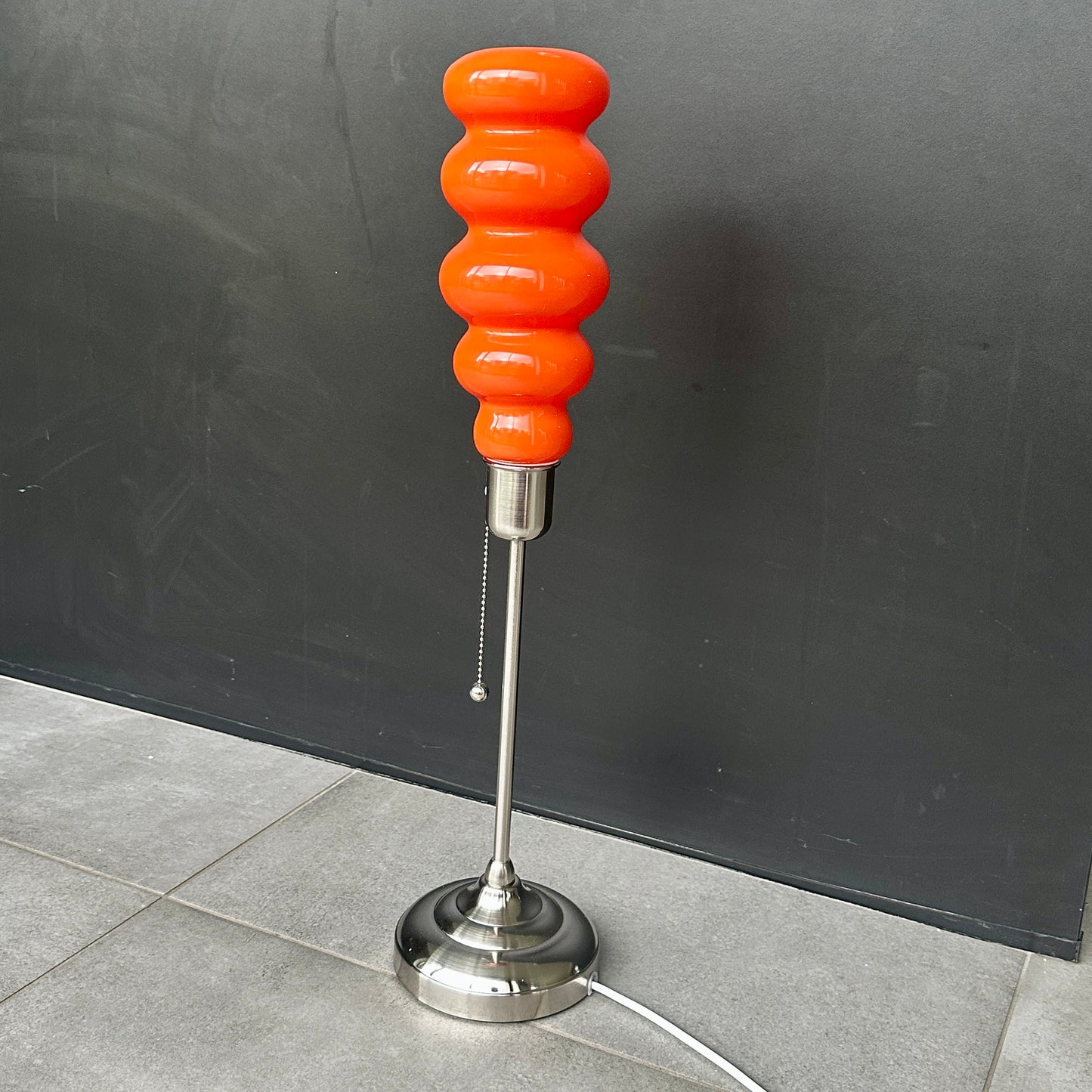 Lampe design POP vintage moderne en verre orange style 70’s