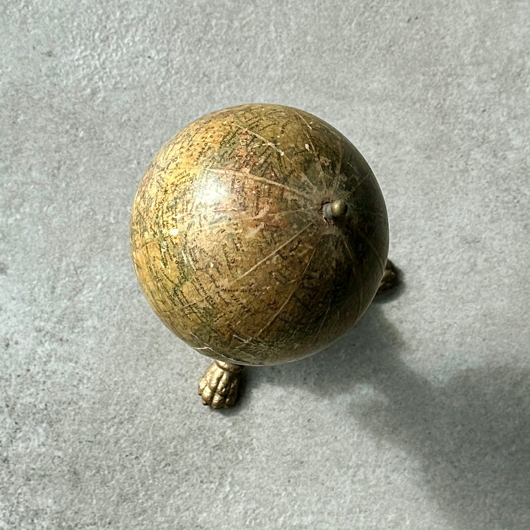 Globe Terrestre Ancien J.L & Cie 🌍 | Piètement Métal Doré | XIXᵉ siècle | 20,5 cm