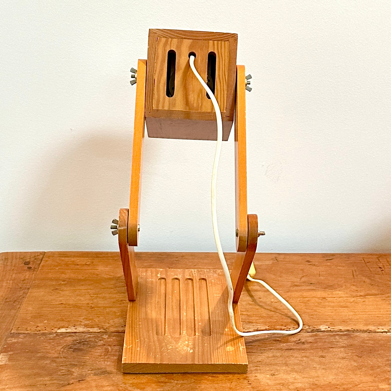 Lampe de Bureau Vintage en Bois Pliable - Style Industriel - années 80
