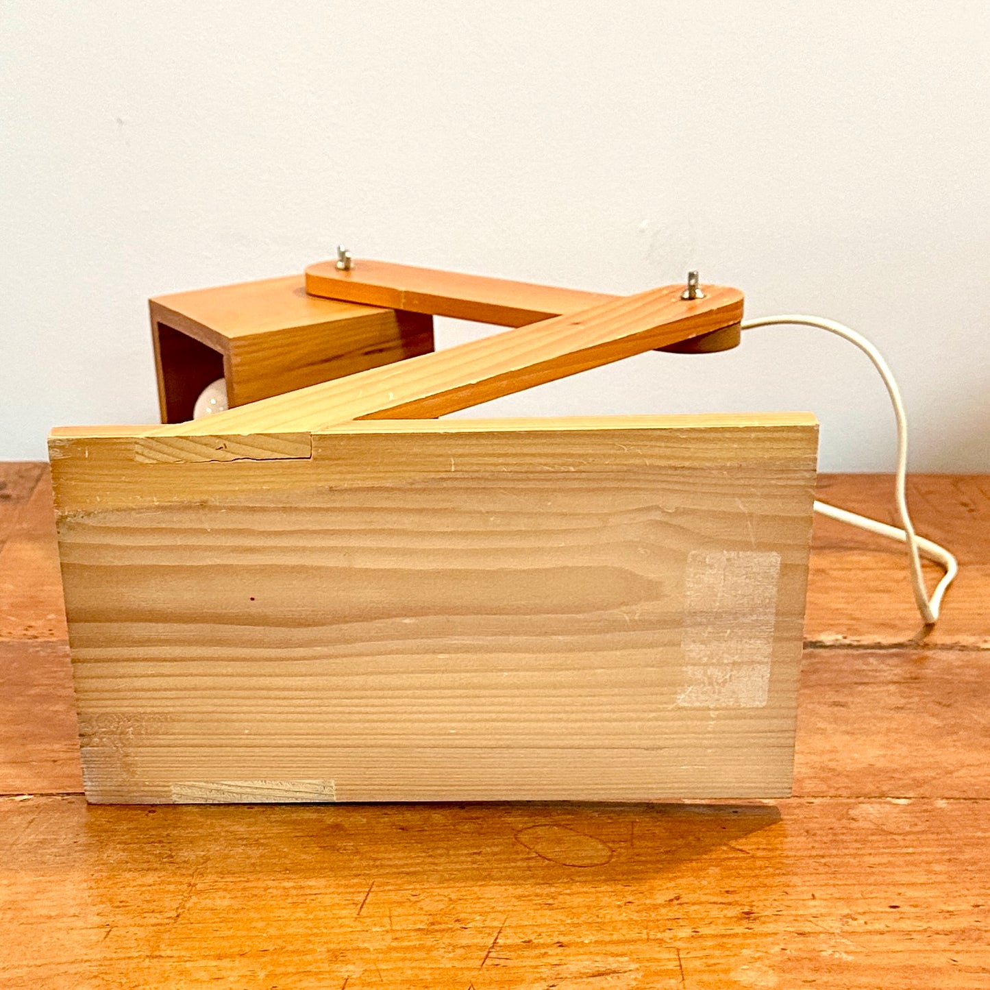 Lampe de Bureau Vintage en Bois Pliable - Style Industriel - années 80