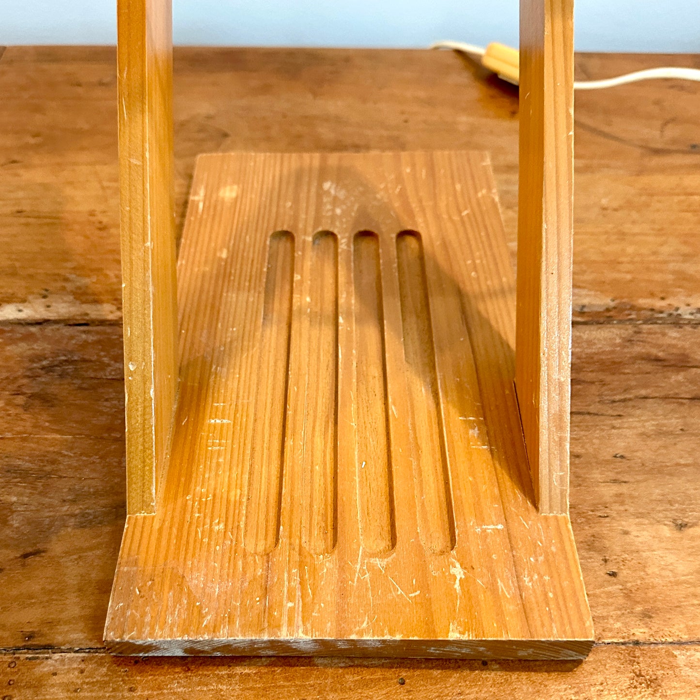 Lampe de Bureau Vintage en Bois Pliable - Style Industriel - années 80