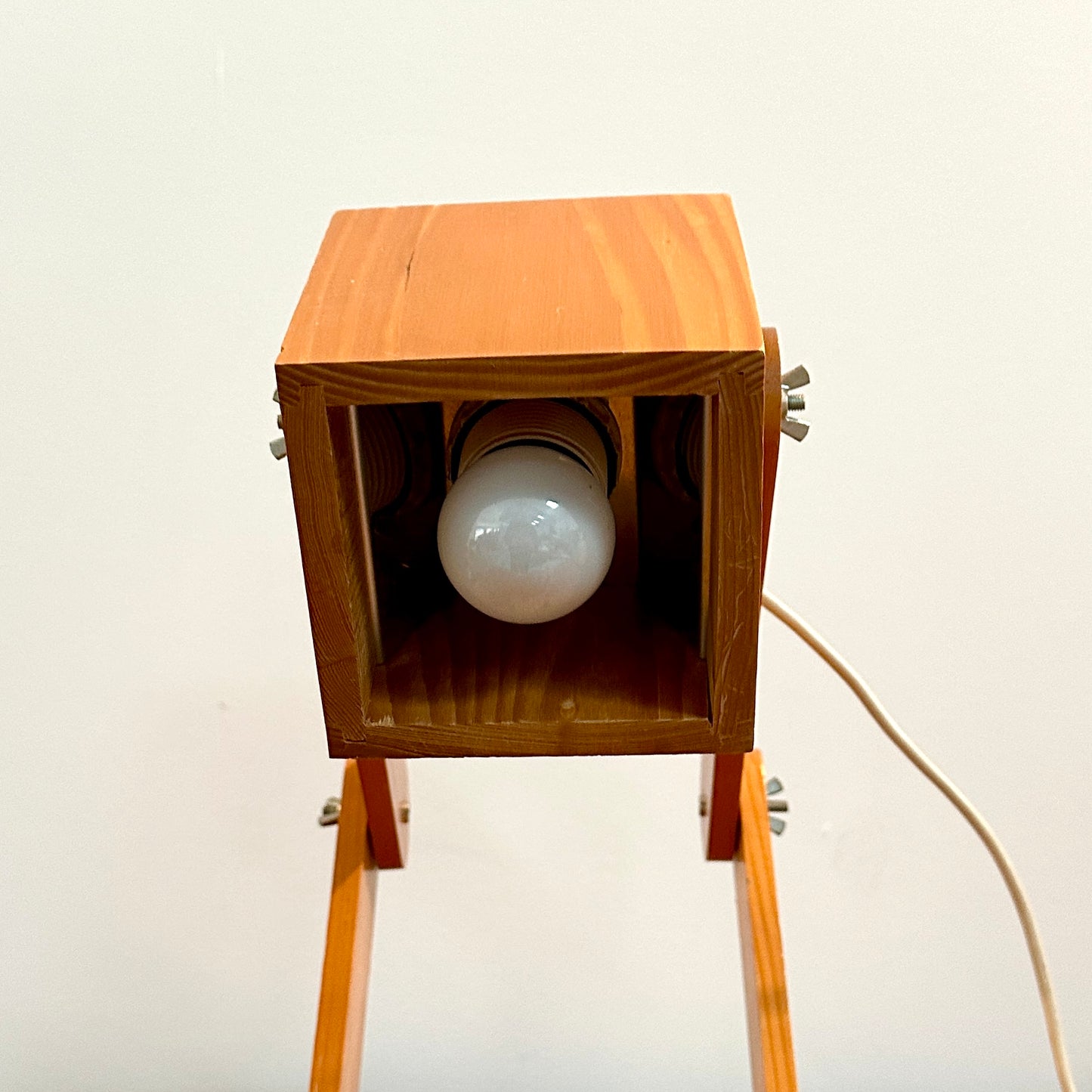 Lampe de Bureau Vintage en Bois Pliable - Style Industriel - années 80