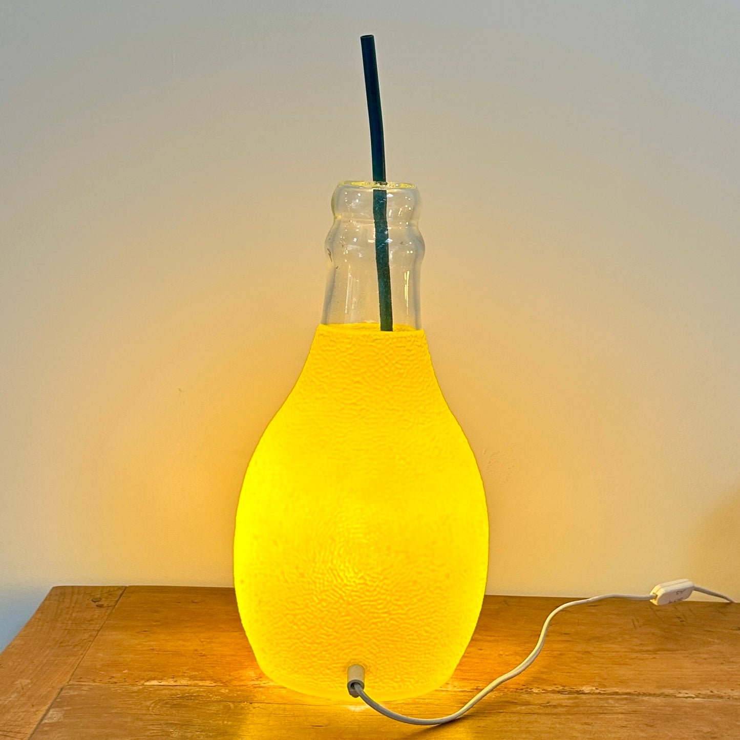 Lampe en Verre "Bouteille de Soda" type Orangina - Années 80