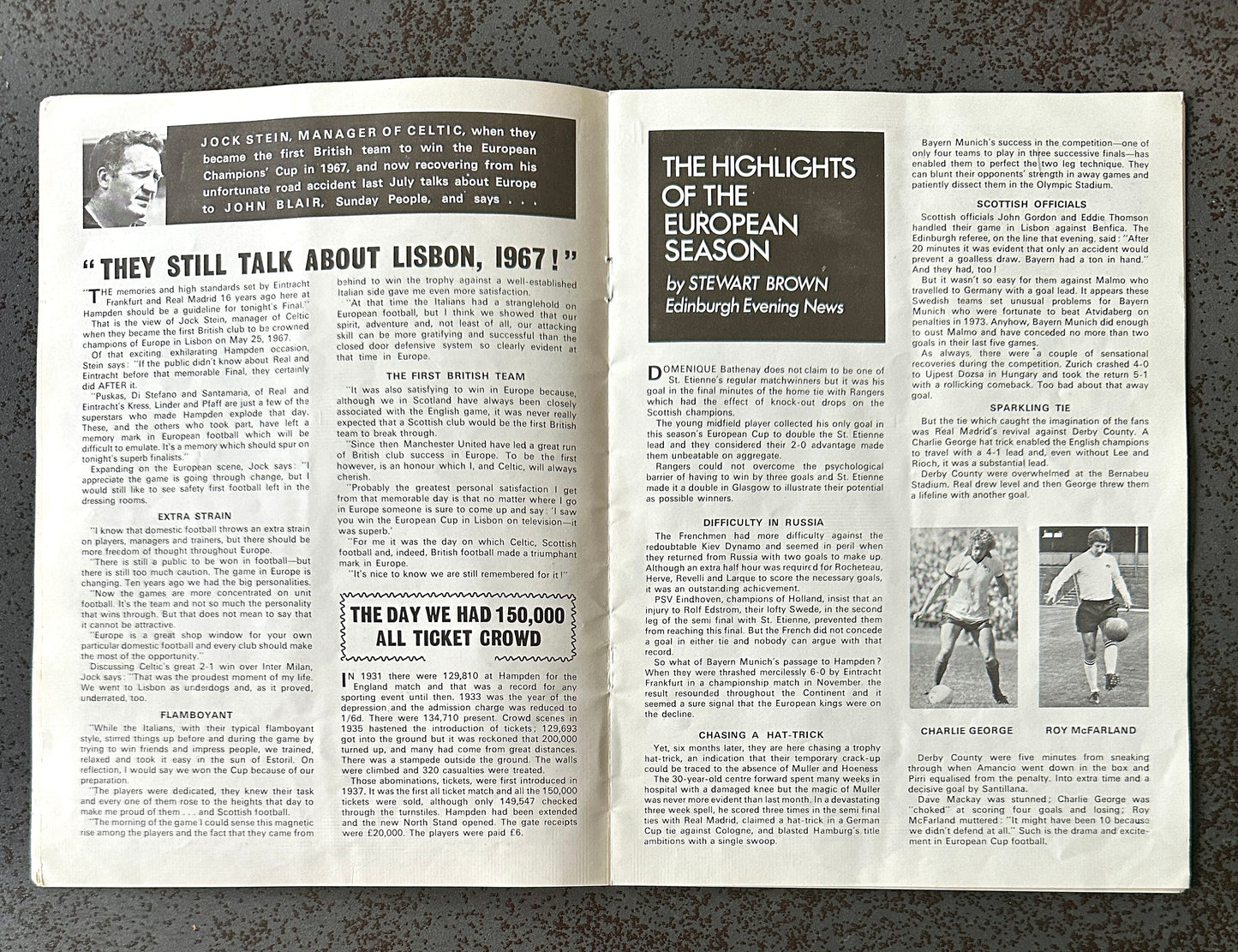Programme Officiel – Finale Coupe d’Europe 1976 AS Saint-Étienne vs Bayern Munich