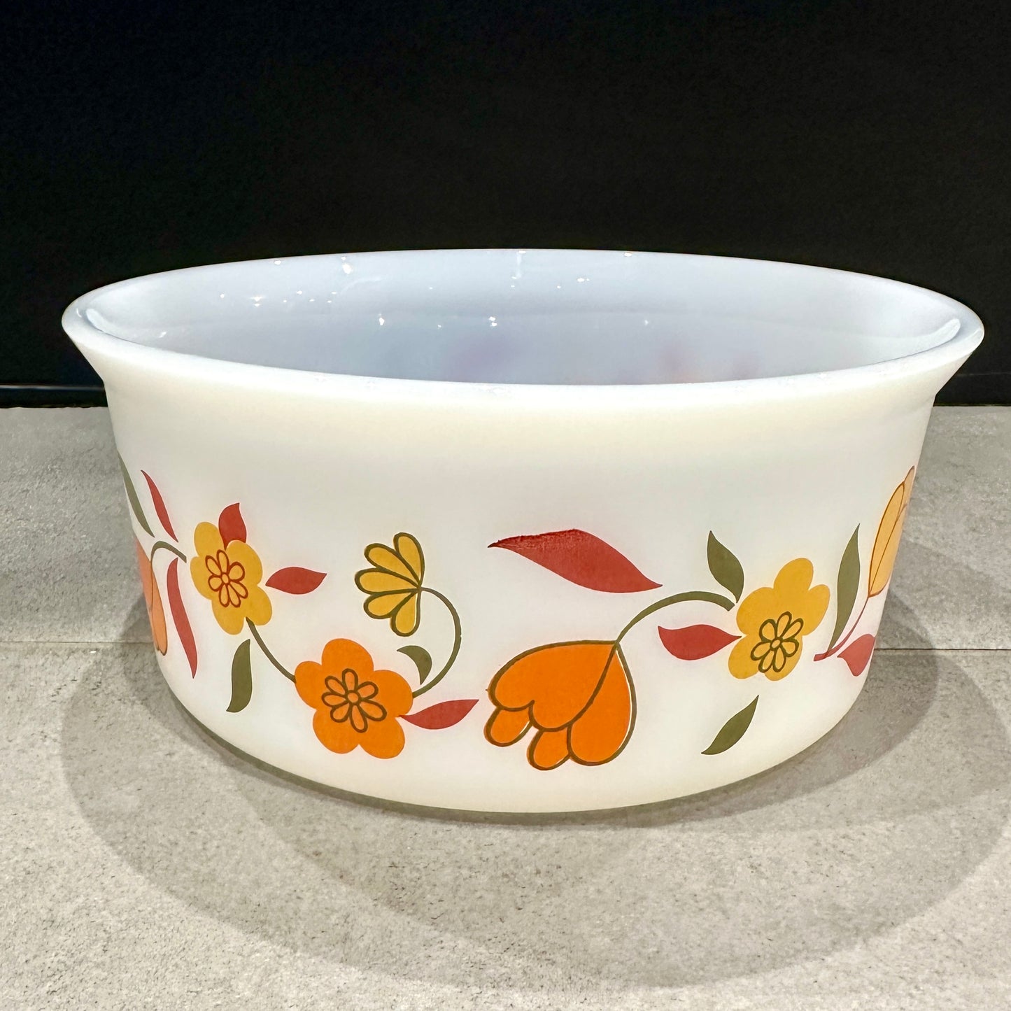 Saladier Arcopal Vintage - Motif Fleur Orange -🌼