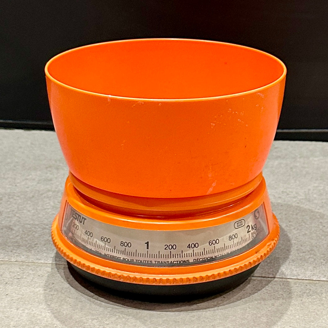 Balance Vintage Testut – Années 70 – Plastique Orange – Fonctionnelle
