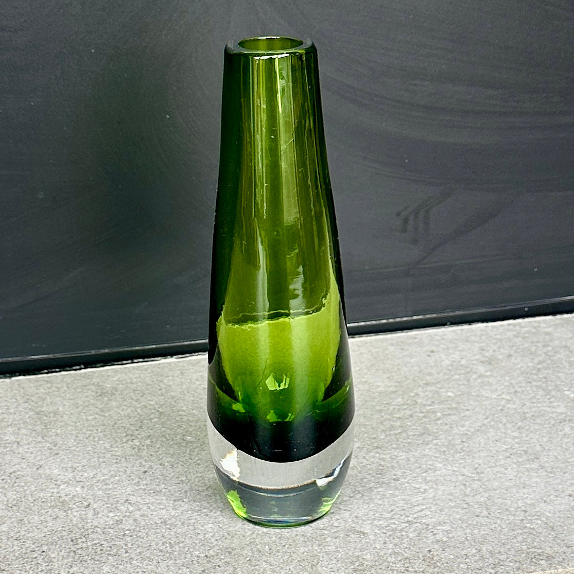 Vase en Verre Scandinave Vintage Vert
