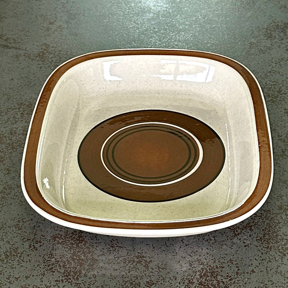 Plat Scandinave vintage Rörstrand modèle ISOLDE - beige/chocolat - Suède