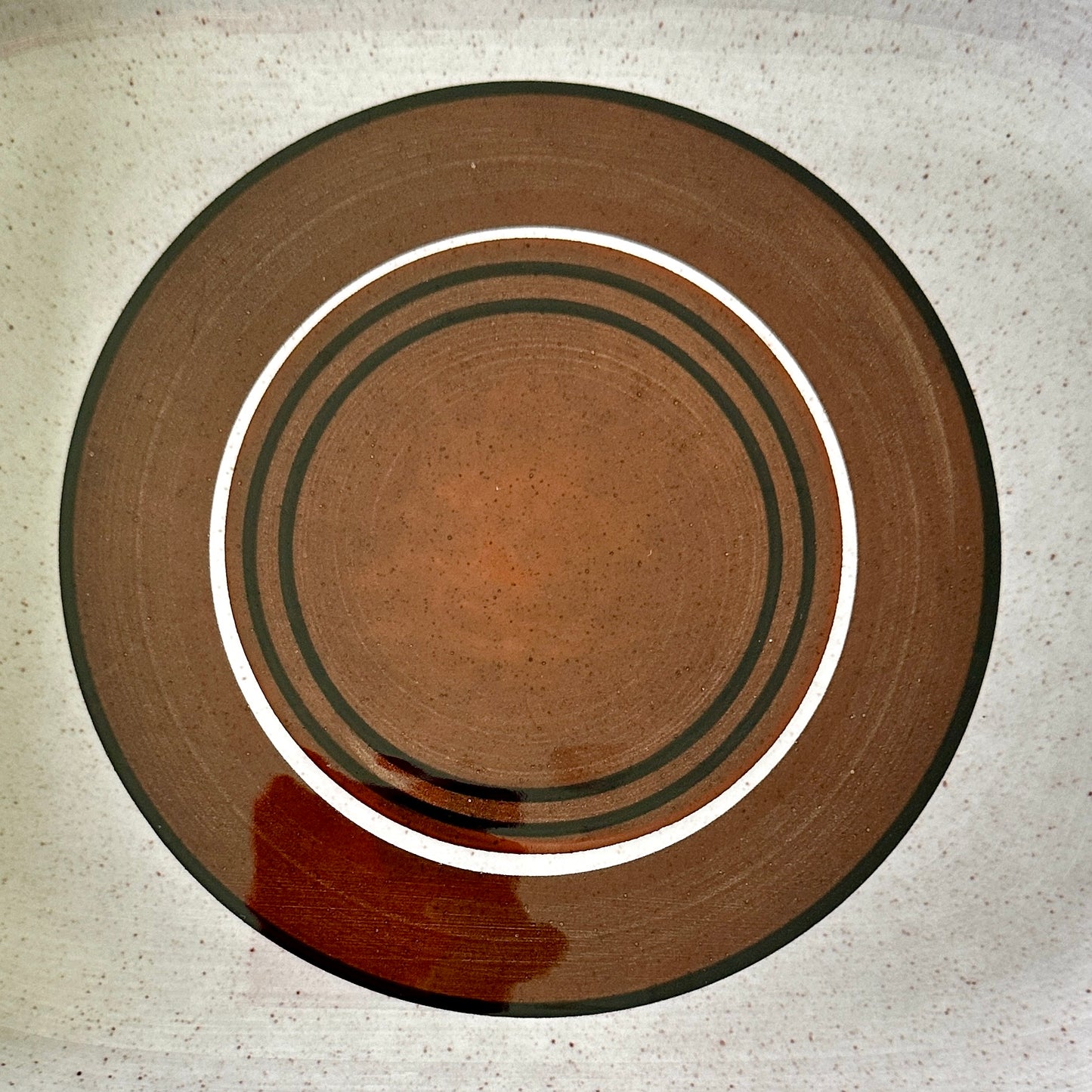 Plat Scandinave vintage Rörstrand modèle ISOLDE - beige/chocolat - Suède
