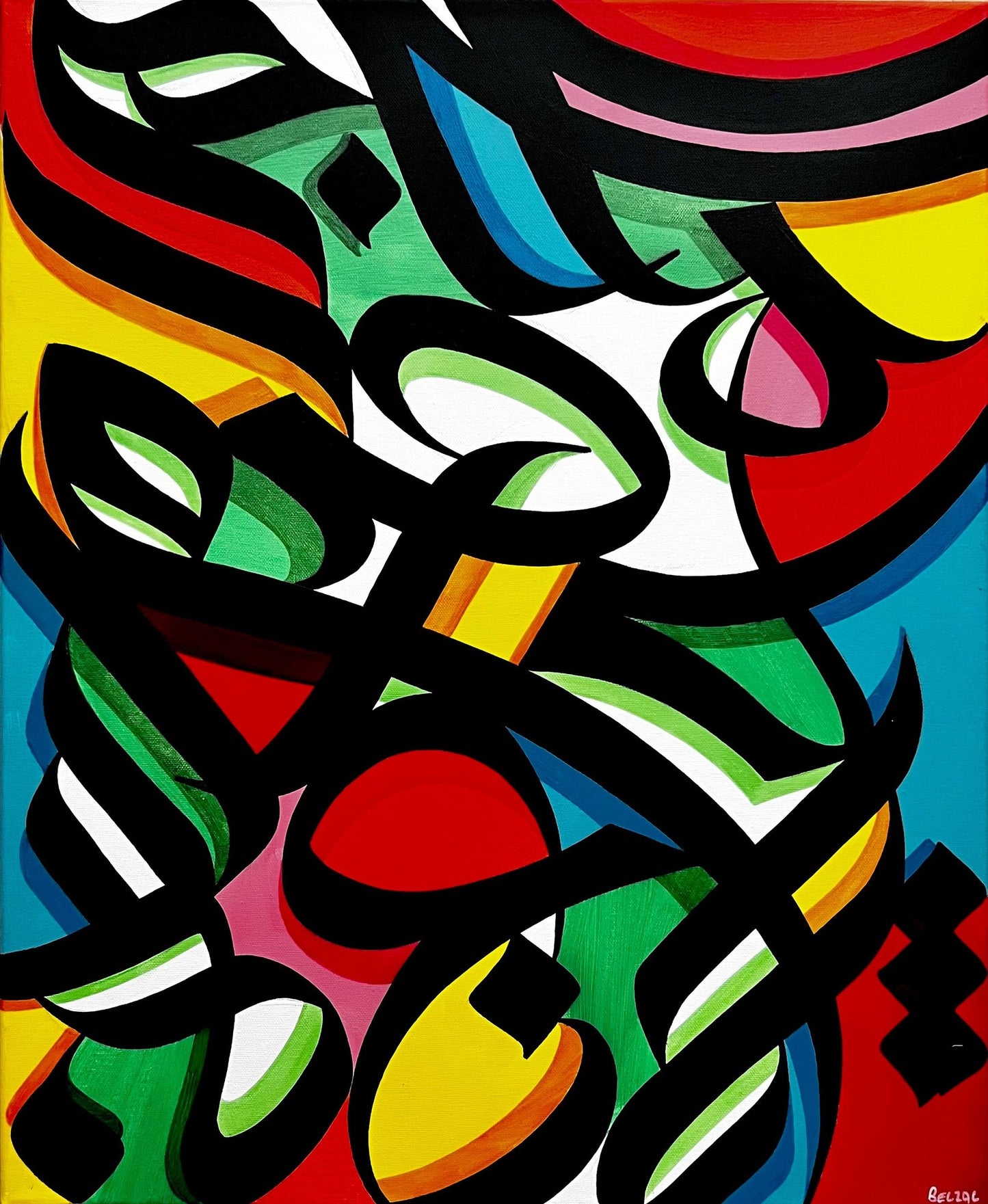 « Style Lettering » de Belzac (1984) - Toile originale acrylique et aérosol