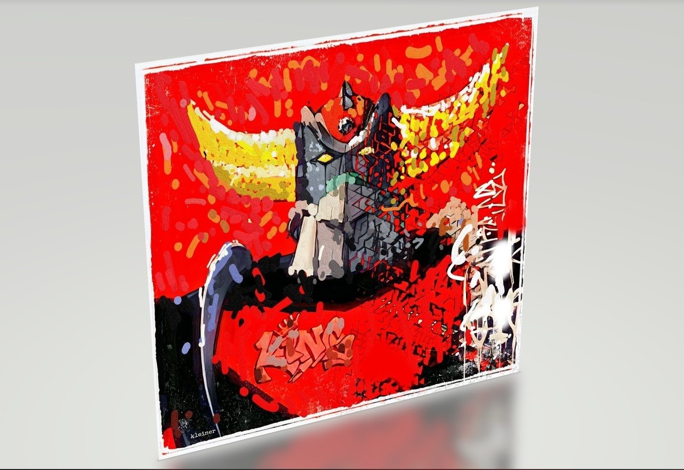 "Goldorak Red" - Oeuvre Originale de Dominique Kleiner - anime japonais - panneau aluminium