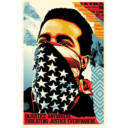 Sérigraphie Shepard FAIREY " injustice anywhere "