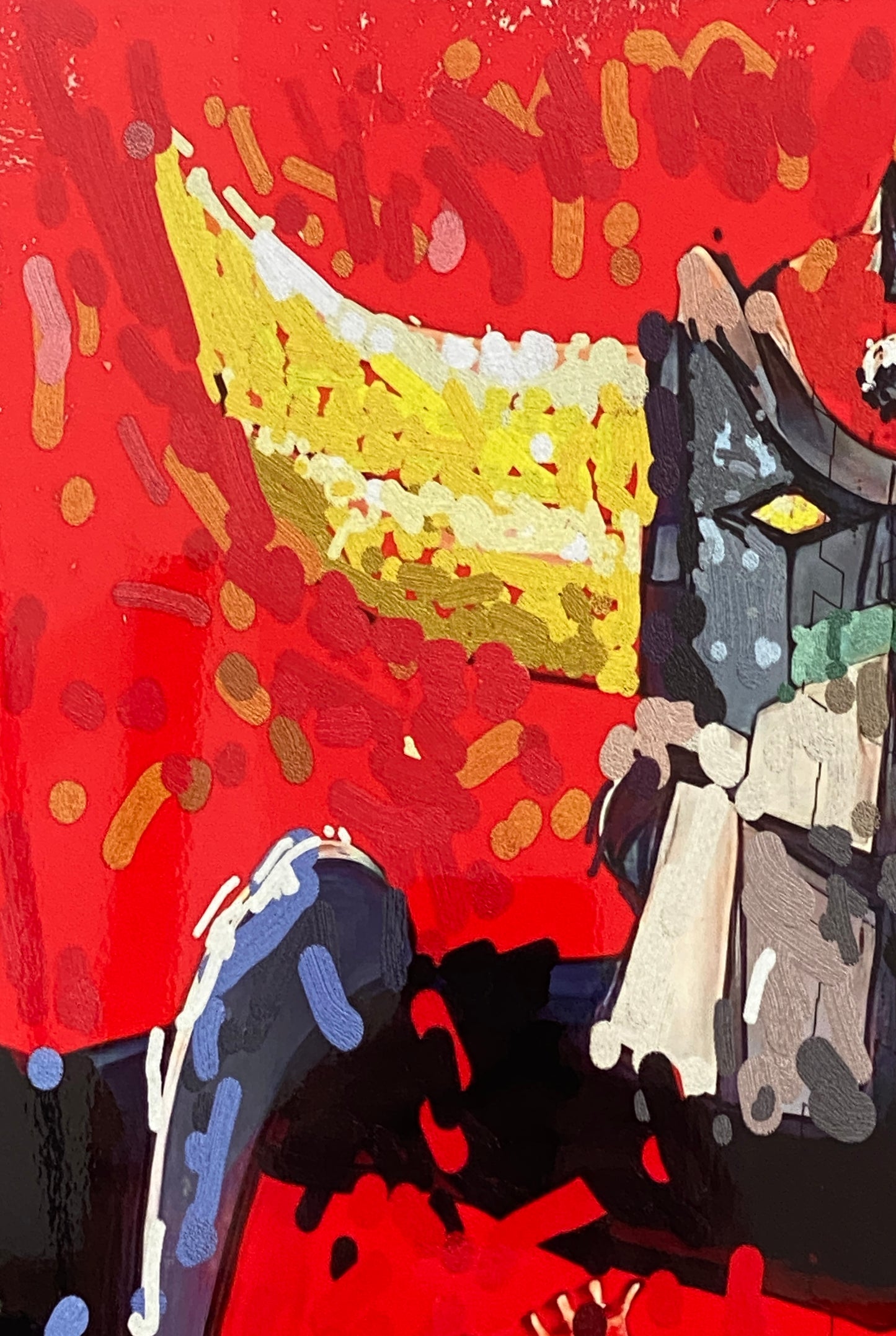 "Goldorak Red" - Oeuvre Originale de Dominique Kleiner - anime japonais - panneau aluminium