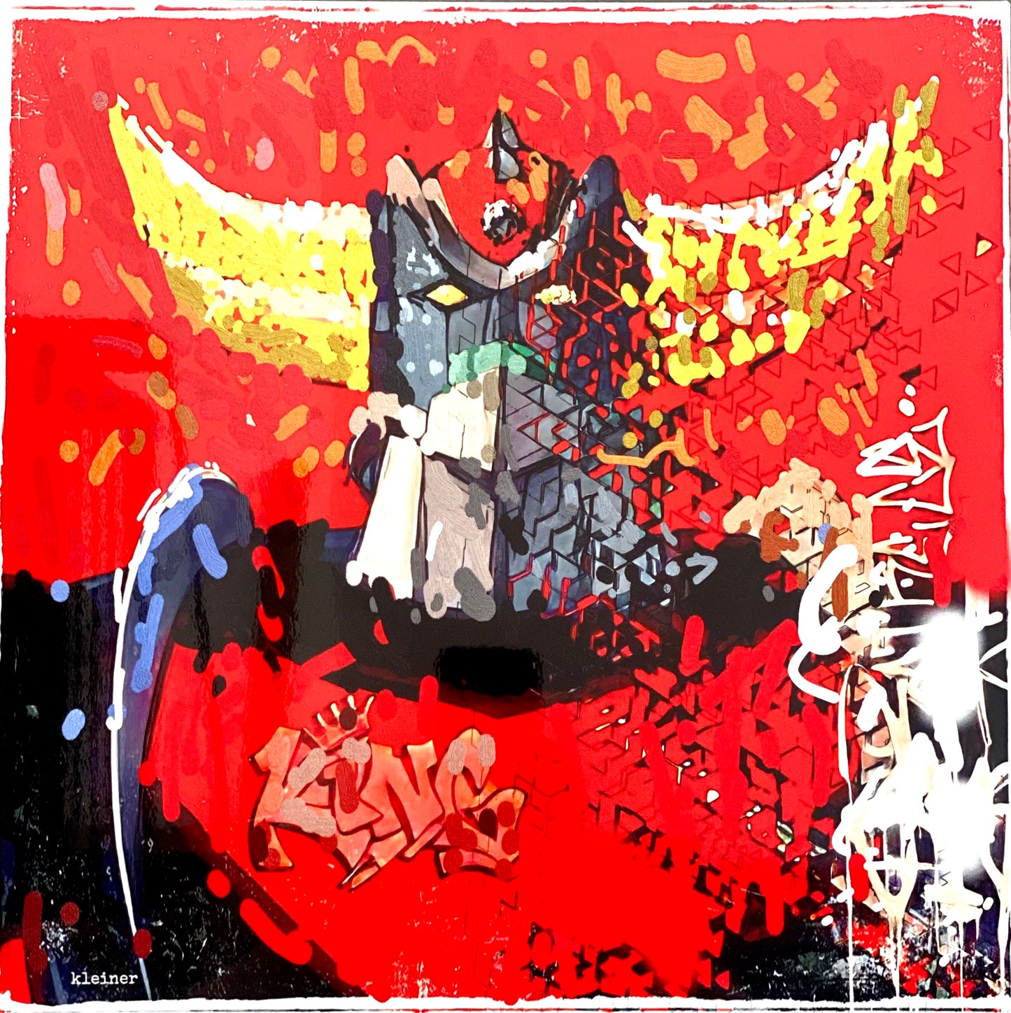 "Goldorak Red" - Oeuvre Originale de Dominique Kleiner - anime japonais - panneau aluminium
