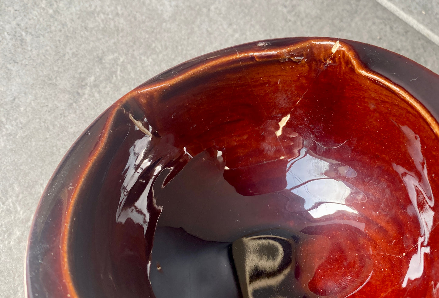 Cendrier Longchamps - Cuir et céramique - Ballon Vintage