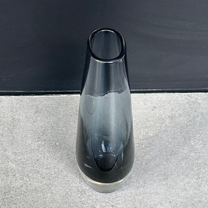 Vase en verre gris vintage scandinave
