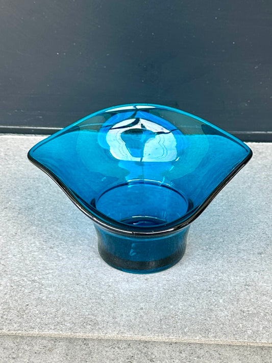 Bol Vintage en Verre Bleu - Vide poche - Style Rétro