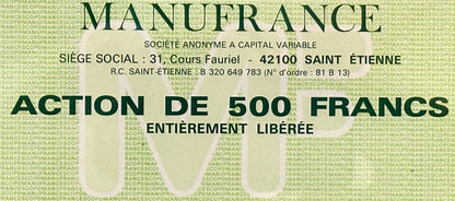 Action Manufrance - Saint Etienne - 500 F - Cadre métal brossé