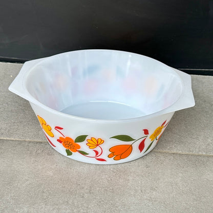 "Cocotte" Arcopal Vintage - Motif Fleur Orange -🌼