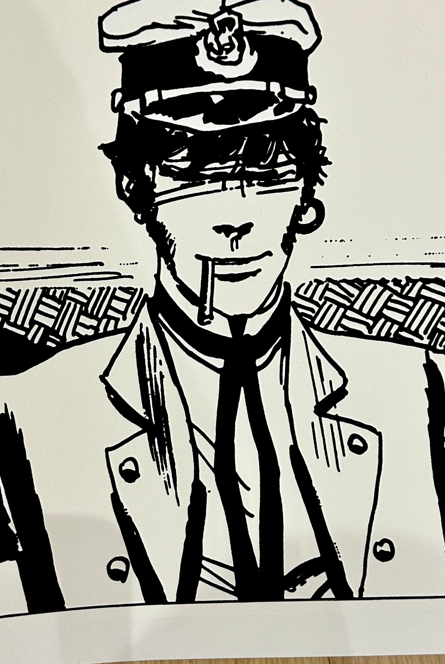 Sérigraphie originale - Hugot Pratt - Corto Maltese - numérotée + certificat authenticité