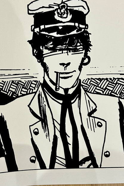 Sérigraphie originale - Hugot Pratt - Corto Maltese - numérotée + certificat authenticité