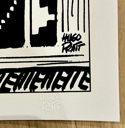 Sérigraphie originale - Hugot Pratt - Corto Maltese - numérotée + certificat authenticité