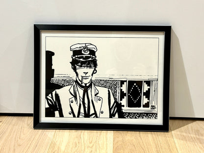 Sérigraphie originale - Hugot Pratt - Corto Maltese - numérotée + certificat authenticité
