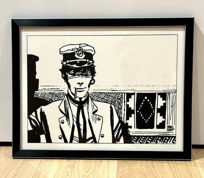 Sérigraphie originale - Hugot Pratt - Corto Maltese - numérotée + certificat authenticité