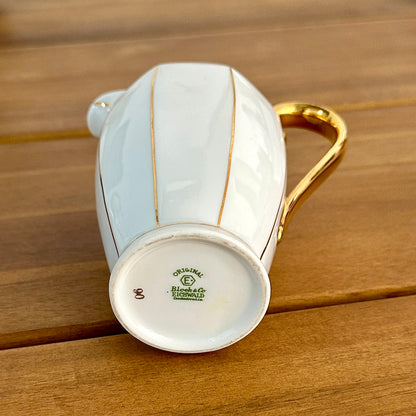 Service à café en porcelaine de Meissen - Art déco - Circa 1930 - Blanc et or - 32 pièces