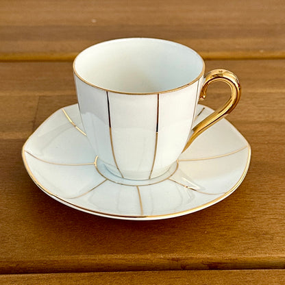 Service à café en porcelaine de Meissen - Art déco - Circa 1930 - Blanc et or - 32 pièces