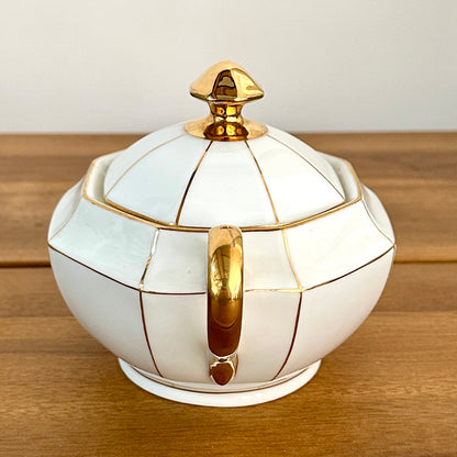 Service à café en porcelaine de Meissen - Art déco - Circa 1930 - Blanc et or - 32 pièces