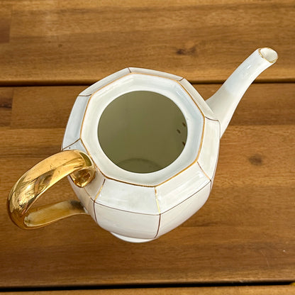 Service à café en porcelaine de Meissen - Art déco - Circa 1930 - Blanc et or - 32 pièces