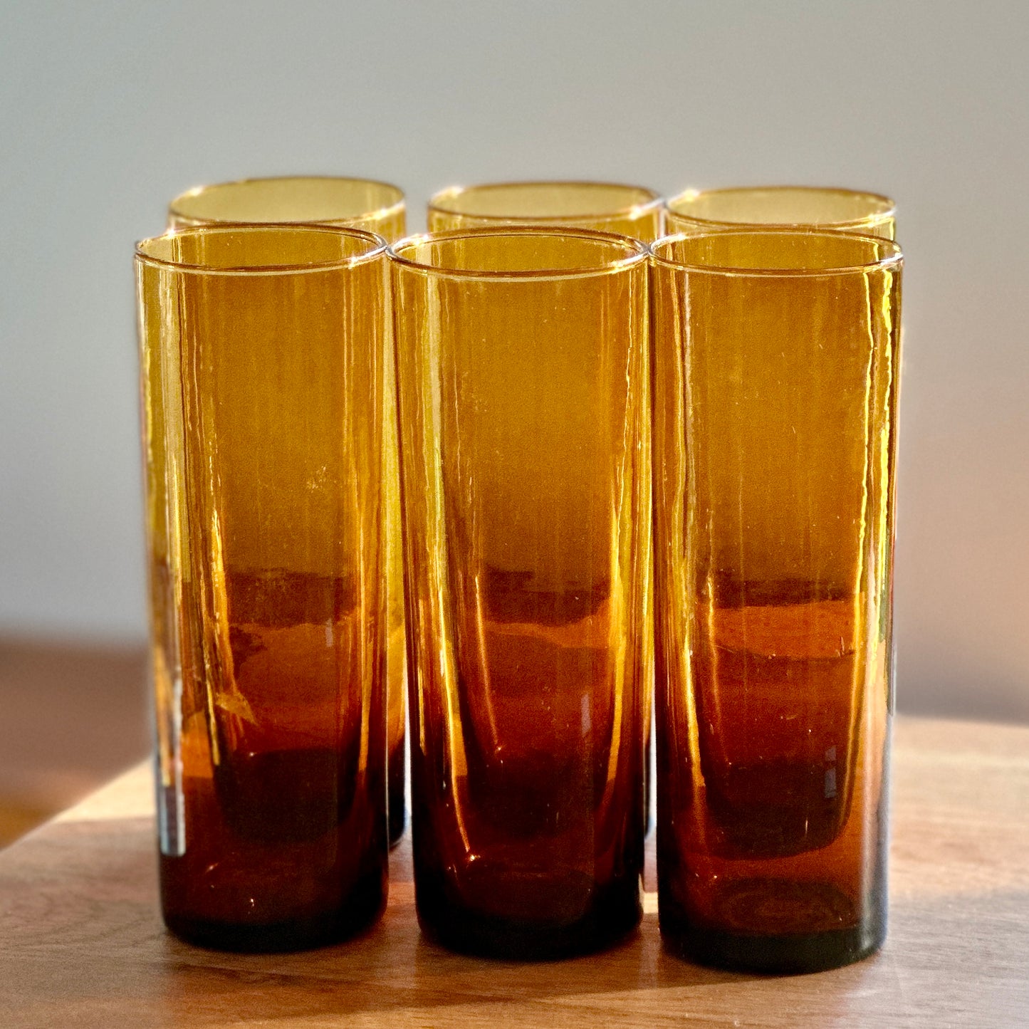 Service à Orangeade en Verre Ambré des Années 70 - Ensemble Vintage de 9 pièces - Made in FRANCE