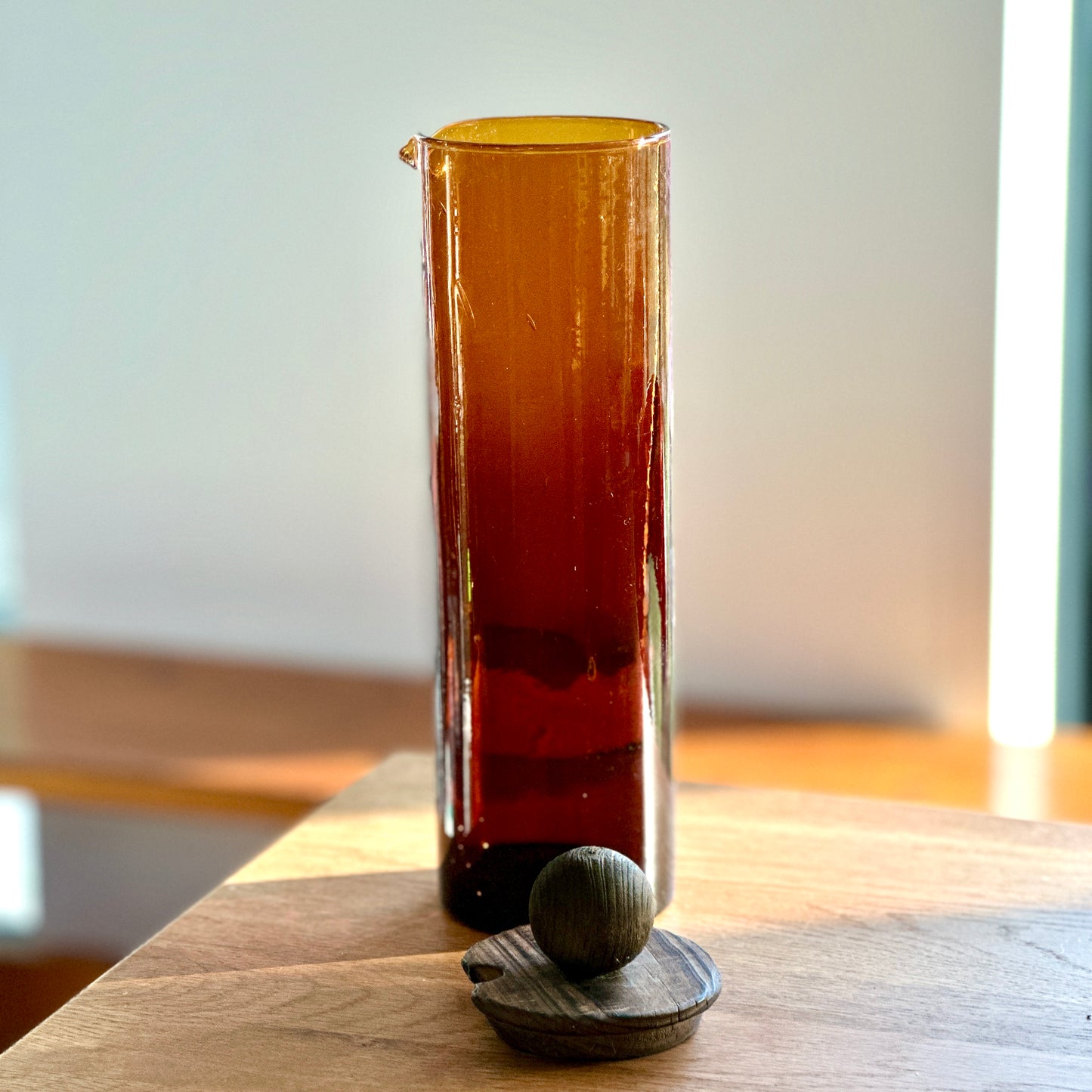 Service à Orangeade en Verre Ambré des Années 70 - Ensemble Vintage de 9 pièces - Made in FRANCE
