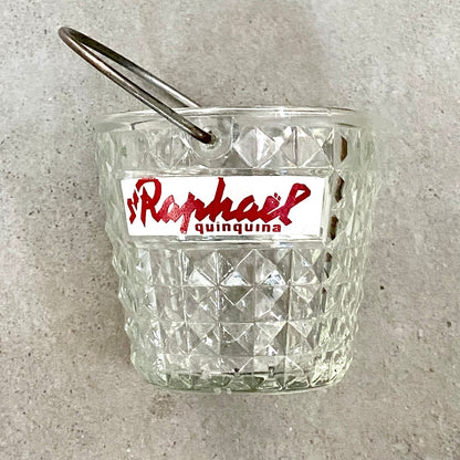 Seau à glaçons Vintage - St Raphaël apéritif - En verre - petit modèle