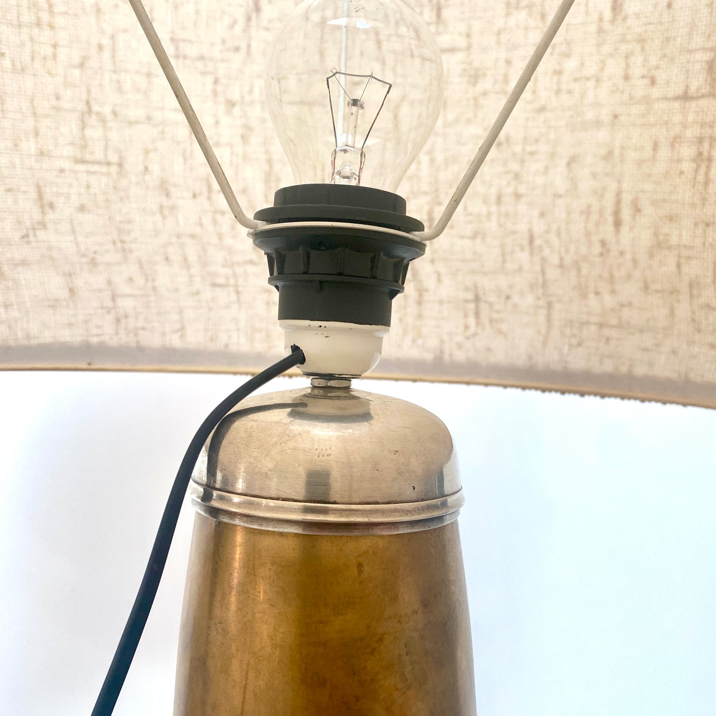 Lampe art déco sur Vase - Laiton - grande taille